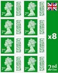 2nd Class Stamps (8 Pack) - 2nd Class Stamps - Barcoded Self Adhesive UK Letter Postage Stamps for Postage - (8 Total)