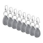 8Pcs Tablecloth Weights, Marble Teardrop Heavy Duty Tablecloth Pendants with Clip for Picnic Wedding Tables Decor (Grey)