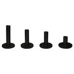 LeFeng Golf Rubber Tees Holder Set, Mixed Size Durable and Hight Elastic Driving Range Tees, Colorful Golf Tees for Golf Practice Mat (4Pcs Black Golf Tee)