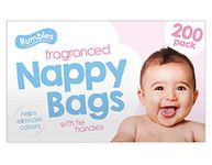 6 Boxes x 200 (1200) Baby Fragranced Scented Nappy Bags with TIE Handles Disposable Sacks