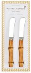 Two's Company Set of 2 Natural Bamboo Handle Spreaders On Gift Card