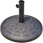 Outsunny 31 lb. Patio Umbrella Base, Heavy Duty Market Umbrella Base Stand, Round Umbrella Holder for Outdoor, Garden, Backyard, Bronze