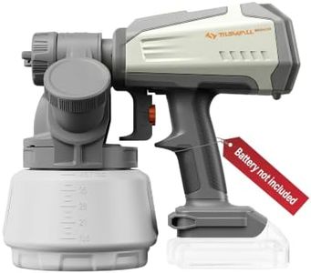 Tilswall Brushless Cordless Paint Sprayer Compatible with Dew 20V Battery (Battery Not Included), Easy Side-Fill, Electric HVLP Spray Paint Gun for House Painting, Furniture, Outdoor (White, 1300 ml)