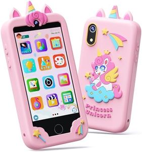 KOKODI 4 Inch Kids Smart Phone, Touchscreen HD Dual Camera Cell Phone for Children, Christmas Birthday Gifts Unicorn Learning Toys for Girls 3-10, First Preschool Education Phone Toy with 200+ Games