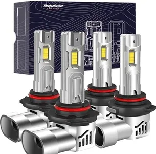 Tequison [2025 Upgrade] 9005/HB3 9006/HB4 Bulbs Combo, 50000LM Ultra Brighter 6500K Cool White with 14000RPM Cooling Fan, Plug and Play, Fog Lights, Pack of 4