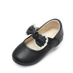 DREAM PAIRS Girl's Dress Shoes, Mary Jane Flats for Flower Girl Party School Wedding (Toddler/Little Girl),Size 7 Little Kid,Black/pu,SDFL229K