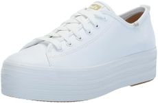 Keds Triple Up Leather, Sneaker Womens, White Leather, 7 Medium, White Leather, 7 US