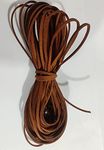 OMX Size - 3mm x1.4mm Faux Flat Suede Cord Roll String Korean Leather Lace Beading Thread Suede Lace Leather Cording for Jewelry Makings (10 Mtr, Lt Brown)