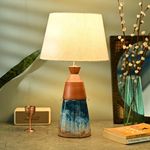 Brick Brown ® Premium Wooden Aqua Lamp with Shade & Bulb | Lamps for Home Decoration | Bedside Lamp | Night Lamp for Living Room | Lamps for Study Room | Night Lamp for Bedroom Side Table