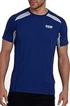 TCA Men's Short Sleeve Quickdry Performance Running/Training Top - Blueprint, M