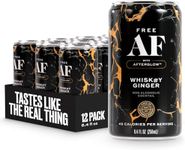 FREE AF Non-Alcoholic Whiskey Ginger, Ready to Drink Mocktail with Afterglow, Low Calories, Smoky & Zesty, 8.4 fl oz Cans (12 pack)