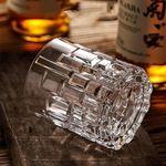 ZROY ENTERPRISE Premium Crystal Old Fashioned Whiskey Glasses, 300 ml, Set of 2, Transparent Tumblers, Perfect for Scotch, Bourbon, Wine, Cocktails, Gift for Whisky Lovers (2, Stone 300ml)