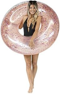 PoolCandy Jumbo Pool Tube, 48", Rose Gold Glitter