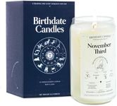 Birthdate Candles, November 3 - Scorpio Zodiac Scented Candles Birthday Gift - Bergamot, Cinnamon & Mahogany Scent - All-Natural Soy & Coconut Wax, 60-80 Hour Burn Time - Made in USA