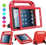 BMOUO Kids Case for iPad 2 3 4 - Shockproof Convertible Handle Stand Kids Case with Built-in Screen Protector for iPad 2nd 3rd 4th Generation (Red)