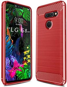 Sucnakp for LG G8 ThinQ Case LG G8 Case TPU Shock Absorption Cell phone cases Technology Raised Bezels Protective Cover for LG G8 Case (Red)