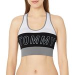 Tommy Hilfiger Women's Performance Sports Bra, Black/Dove Grey Combo, X-Large