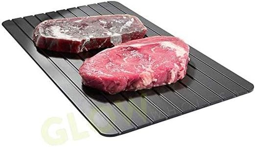 Glow Rapid Defrost Tray – Fast Acting Lightweight Aluminium Home Kitchen Cooking Essential Thaws Frozen Meat Poultry Food 10x Faster – No Heating, Water, Chemicals Electricity or Microwave Required.