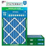 Filterbuy 12x24x2 Air Filter MERV 13 Optimal Defense (3-Pack), Pleated HVAC AC Furnace Air Filters Replacement (Actual Size: 11.38 x 23.38 x 1.75 Inches)