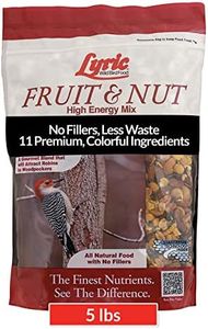 Lyric Fruit and Nut Wild Bird Seed - High Energy Wild Bird Food Mix - Attracts Woodpeckers, Chickadees & Other Songbirds - 5 lb bag