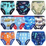 FLYISH DIRECT Potty Training Pants 10 Packs, Big Kids Potty Training Underwear, 100% Cotton Absorbent Boys Training Pants for Daytime Potty Training 7 Years, Blue