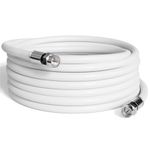 75' Feet, White RG6 Coaxial Cable (Coax Cable) with Weather Proof Connectors, F81 / RF, Digital Coax - AV, Cable TV, Antenna, and Satellite, CL2 Rated, 75 Foot