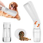 Jasonwell Dog Water Bottle - Portable Dog Water Bottle with Food Container All-in-One Outdoor Dog Water Dispenser for Dog Walking Hiking Puppy Essentials Dog Supplies (White)