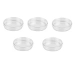 5 Pcs Plastic Petri Dish, Sterile Bacterial Culture Dish, Laboratory Plant Cell Tissue Petri Dish Accessories for Lab Supplies, School Science Equipment (Plastic-60mm-5Pcs)