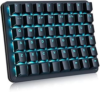 Koolertron Single-Handed Macro Mechanical Keyboard, Blue LED Backlight Portable Single-Handed Mechanical Gaming Keyboard 48 Fully Programmable Keys Red Axis