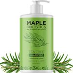 Tea Tree Shampoo for Oily Hair and Scalp - Sulfate Free Clarifying Shampoo for Buildup with Tea Tree Lavender and Rosemary Essential Oils - Vegan Paraben Sulfate and Silicone Free (739mL)
