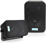 Pyle 2 Way Speaker System Pair - 500W Peak Power 6.5 Inch Passive Weatherproof Wall / Ceiling Mounted - Heavy Duty Universal Mount - Use for Pool, Patio, Indoor, Outdoor (Black)