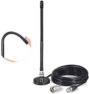 Bingfu CB Antenna 27MHz CB Radio Antenna Soft Whip Magnetic Base CB Antenna BNC & PL259 Male Compatible with Cobra Midland Uniden Maxon President Portable Handheld CB Radio Car Mobile Radio Scanner