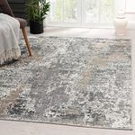 LUXE WEAVERS Euston Collection 7679 Grey 8x10 Abstract Area Rug