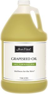 Bon Vital' Grapeseed Oil, 100% Pure Skin Toner and Massage Oil, For Hair Care, Aromatherapy, and Massage, Helps Reduce Wrinkles and Prevents Premature Aging, Skin Moisturizer, 1 Gal, Label may Vary