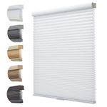 Persilux Custom Size Cellular Blinds for Windows Cordless Light Filtering Honeycomb Shades Noise Reduction Thermal Insulated for Home, Sun White