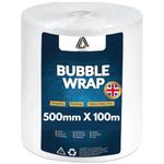 Aspect Bubble Wrap For Moving House | Large Bubble Wrap Roll (500mm x 100m) | Roll of Bubble Wrap for Moving Houses, Easy Packing, Office and Industrial Use