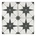 Peel and Stick Encaustic Backsplash Tile. Black Star Patterned Stick on Tile. Self-Adhesive Wall Tile Sticker for Kitchen Bathroom Fireplace Stairs. 10 Sheets