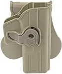 BOOMSTICK Glock Swivel Paddle Holster, Tactical Left-Hand Quick Draw, 360° Adjustable, Fits Glock 19, 23, 32 (Gen 1,2,3,4) Models, Lightweight, FDE Color