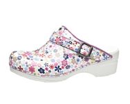 Sanita | Little Flower | Open Clog | Original Handmade for Women | Anatomically Shaped Footbed in Soft Foam | Heel Strap | Pink | UK 6.5