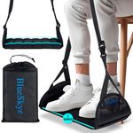 Flat Travel Foot Rest Portable Adjustable Folding Hanging Foot Hammock - for Airplane, Office, Under Desk, Car, Home Relaxing Soft Padded in Flight Anti Swelling - by BlueSkye