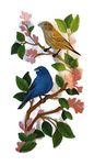 Nature weaved in threads, Amazing Birds Kingdom [Indigo Bunting Panel ] [Custom and Unique] Embroidered Iron on/Sew patch [11.74"6.09"] [Made in USA]