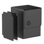 Pulchra Card Deck Box with 2 Dividers per Holder for TCG, Large Size Holds up to 110 Cards (Dice Design,Black)