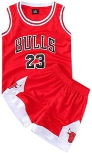FASIOHDIO Camiset Baloncesto Niños Conjunto Baloncesto Niños Trajes de Baloncesto Niño Pantalones Cortos Baloncesto para Niños y Camiseta Tirantes Equipación Baloncesto Niño (Red, 12-14 years/2xl)