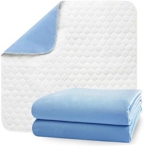 TEXVIDA Washable Underpads 34”x36” (2 Pack) 4-Layers Waterproof Bed Pads, Ultimate Protection for Incontinence, Bedwetting, and Pet Accidents - Durable and Reusable