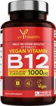 Vegan Vitamin B12 Sublingual Tablets, 1000mcg Methylcobalamin High Strength Tropical Berry Flavour - VIT B12 for The Reduction of Tiredness & Fatigue, 1 Month Supply - Made in The UK by YrHealth