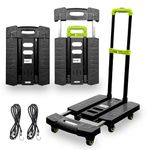 LoadIt 225kg Capacity Heavy Duty Platform Trolley Extendable - Folding Flatbed Dolly Cart with Wheels - Professional Moving Equipment for Heavy Items - Industrial Hand Truck for Warehouse & Delivery
