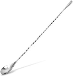 Zulay Premium 30cm Stainless Steel Cocktail Spoon, Long Attractive Spiral Design Perfect for Mixing and Layering Drinks, Bar Spoon & Cocktail Mixing Spoon for Cocktail Shakers, Tall Cups & Pitchers