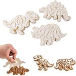 SHEBAKING 6 Pack Jurassic Dinosaur Shaped Cookie Cutter Stegosaurus T-Rex Triceratops Skeleton Fossil Mold Dinosaur Bones Cookie Cutters Set, for Kids and Adults