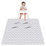 Paw Legend Washable Highchair Splat Floor Mat- Anti-Slip Silicone Spot Splash Mess Mat(53' X 53')-Food Catcher Art Craft Leak Proof Mat,Diamond