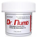 Dr. Numb Tattoo Numbing Cream - 2oz || 5% Lidocaine Topical Anesthetic Cream - Maximum Strength with Vitamin E for Pain Relief of Tattoos, Waxing, Microneedling, Piercing, Microblading, Burning (1)